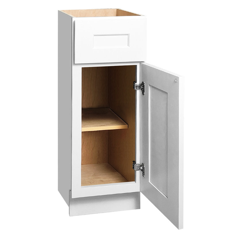 Shaker blanc, armoire à une porte, bois massif, rangement pour la cuisine, salle de bain multifonctionnelle, utilisation à long terme, facile à nettoyer, peu encombrant, porte à charnières à fermeture en douceur, tablettes réglables,