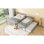 Lit simple superposé en bois d'hévéa simple avec lit gigogne, échelle convertible et garde-corps, lit convertible détachable, avec lit gigogne simple, gris