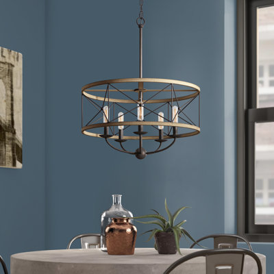 Lustre tambour 5 lumières de style bougie Edmonds