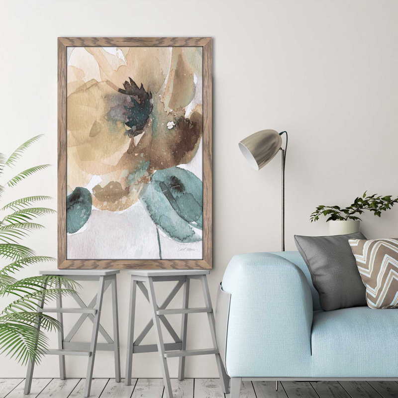 « aquarelle de dépilament ii », reproduction de peinture à l’aquarelle encadrée, H 51,5 po x l 35,5 po x P 0,75 po