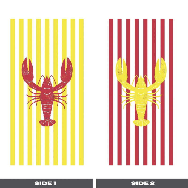 Blue Lobster Point Turkish Cotton Towel, Yellow