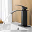 Robinet de lavabo de salle de bain à poignée simple avec bonde noire