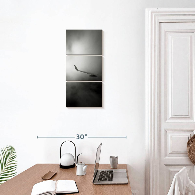 Airplane Monochrome Wing, 27" H x 12" W
