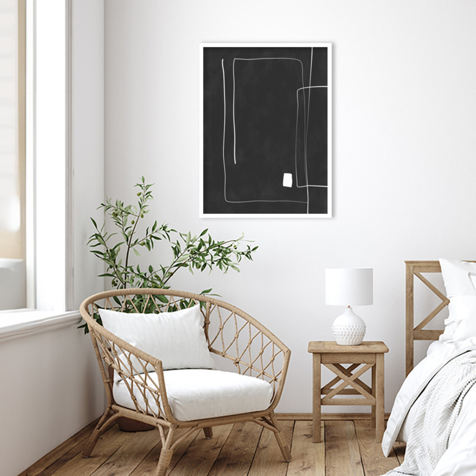 Black And White 36 by Elena Ristova, White, 33" H x 25" W