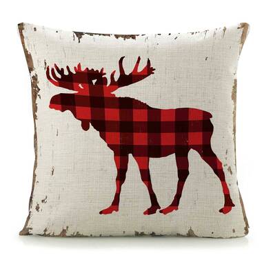 Buffalo Art Suede Deer Throw Pillow