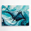 Art mural bleu en métal Coastal Manta Ray Glide