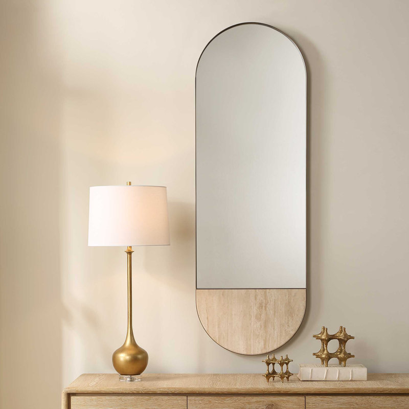 Grand miroir ovale en travertin Uttermost Russo