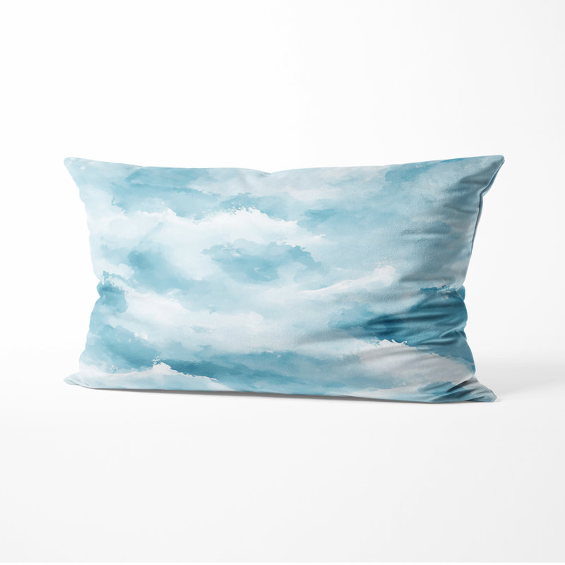 Coussin décoratif abstrait pour la plage - Brume de plage, H 12 po x l 20 po