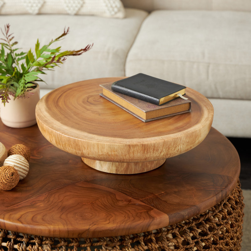 Bol décoratif en bois de teck gris avec base surélevée Kai Cole