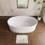 Baignoire de trempage autoportante en résine de 65 po x 34,25 po à surface solide en pierre avec trop-plein et bonde escamotable, blanc mat