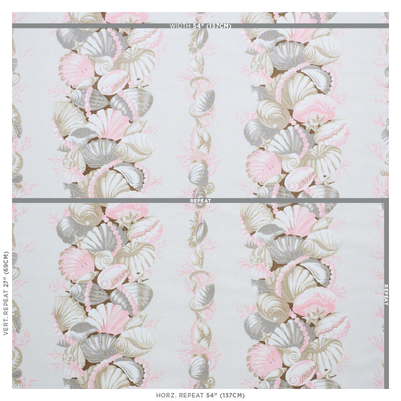 Bedolina Chintz Fabric, Pink/Natural