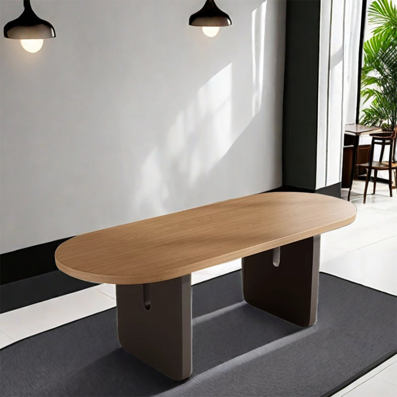 Reichstein Pine Oval Solid Wood Dining Table, 35.43" W x 86.61" L, Black