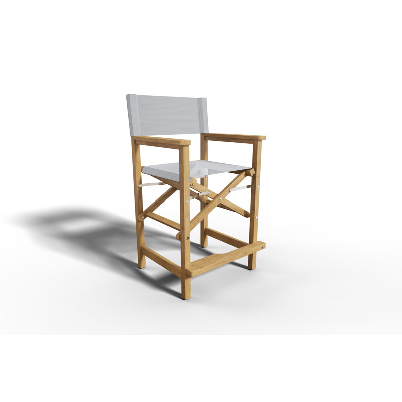 Chaise de salle à manger d'extérieur en bois Nawaal, Bois naturel / blanc