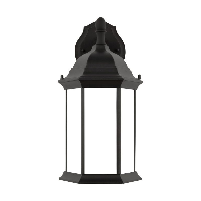 Lanterne murale d'extérieur Sevier , Noir avec abat-jour givré, Oui, H 12,5 po x l 6,5 po x P 6,5 po