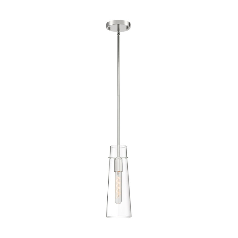 Luminaire suspendu cylindrique 1 lumière Gallen, Nickel poli