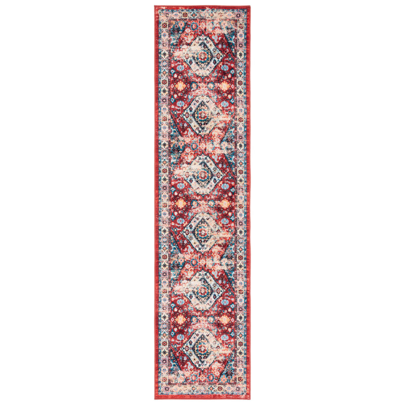 Manado Oriental Red/Blue Area Rug, Runner 2'2" x 9'
