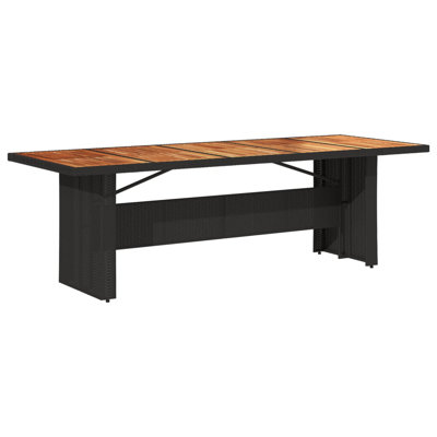 Patio Table With Acacia Wood Top Black 94.5"X35.4"X29.5" by Ebern Designs