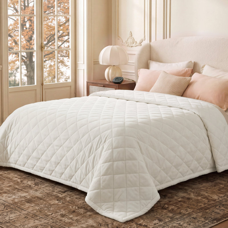 Couverture chauffante matelassée Cozy Winter Collection, Grand lit, Crème, crème