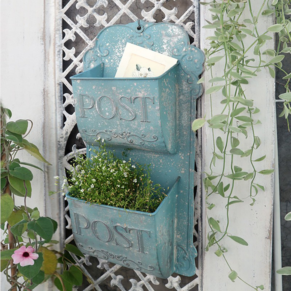 Vintage Metal Wall Planter for Outdoor/Indoor Plants All Chic