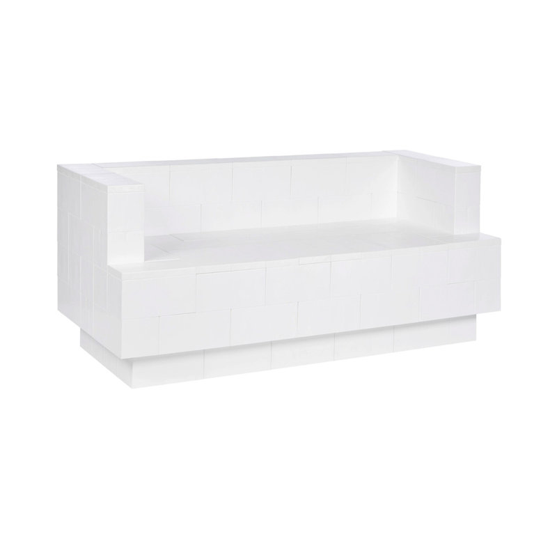 Canapé à accoudoirs carrés 96 po EverBlock, Jaune, 31" H x 72" W x 30" D