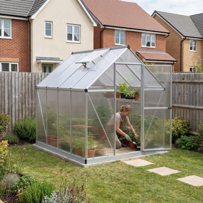 Palram - Ensemble de serre en aluminium et en polycarbonate à double paroi H 6 pi x P 8 po Canopia Mythos