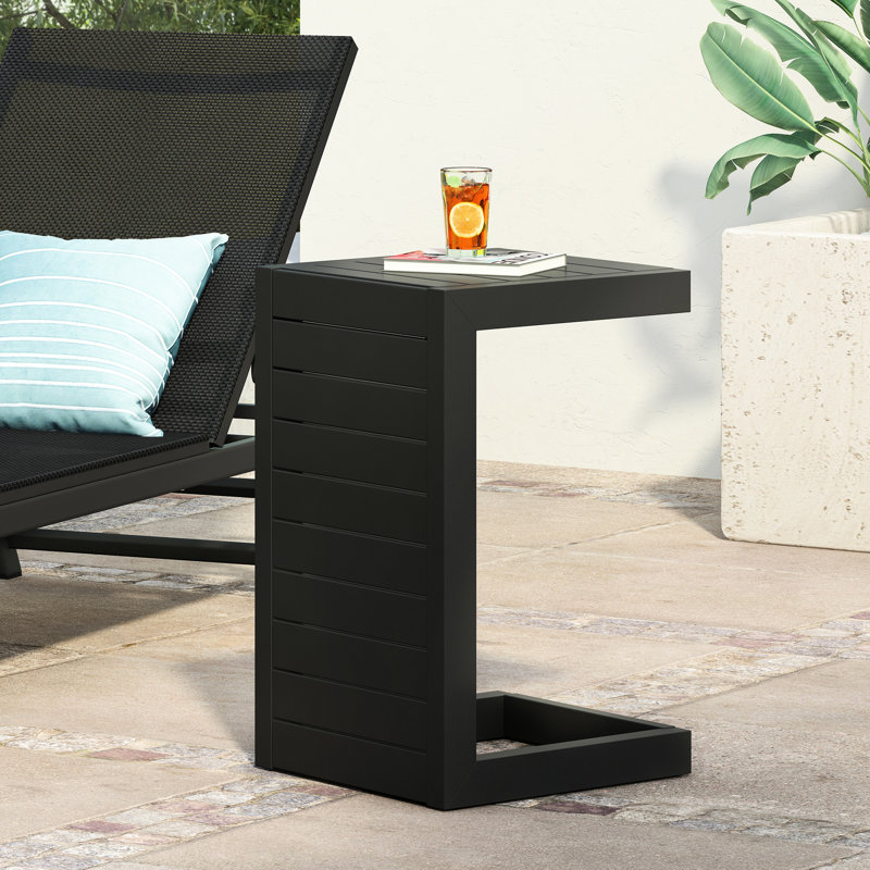 Table d'appoint avec structure en aluminium, teinte noir mat en