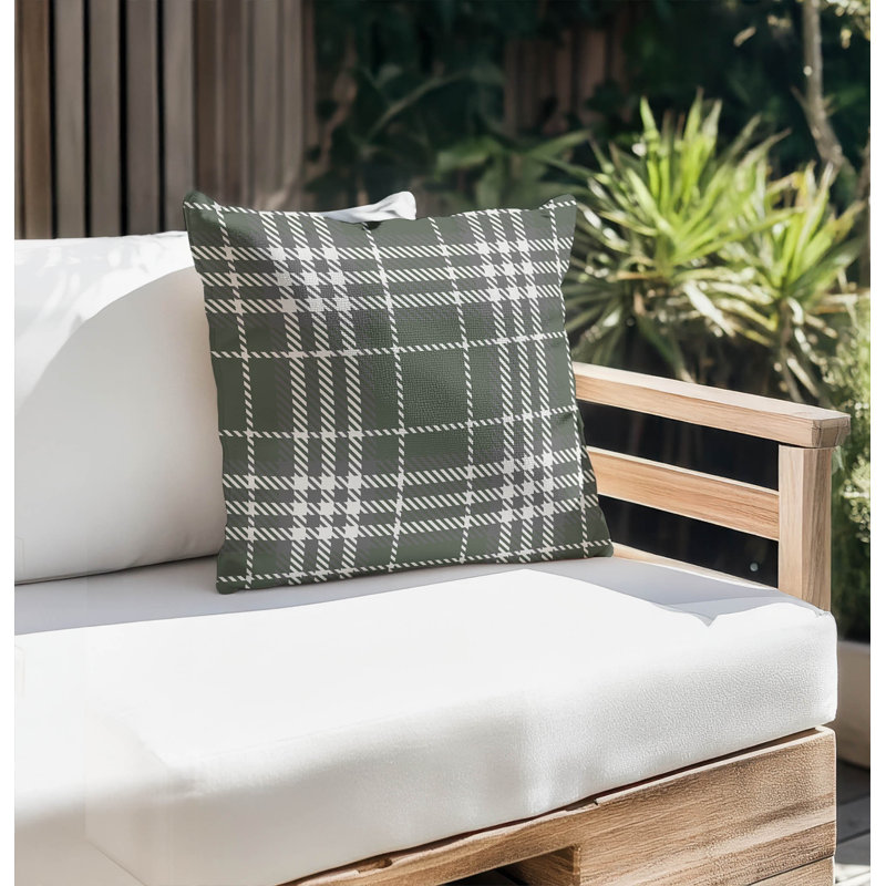 Coussin extérieur Christopher's, H 18 po x l 18 po, Chimichurri / écossais vert 5
