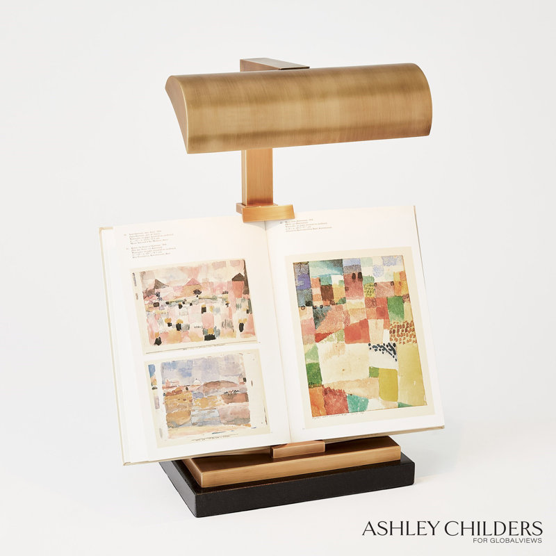 Tabletop Easel Lamp, Black/Gold
