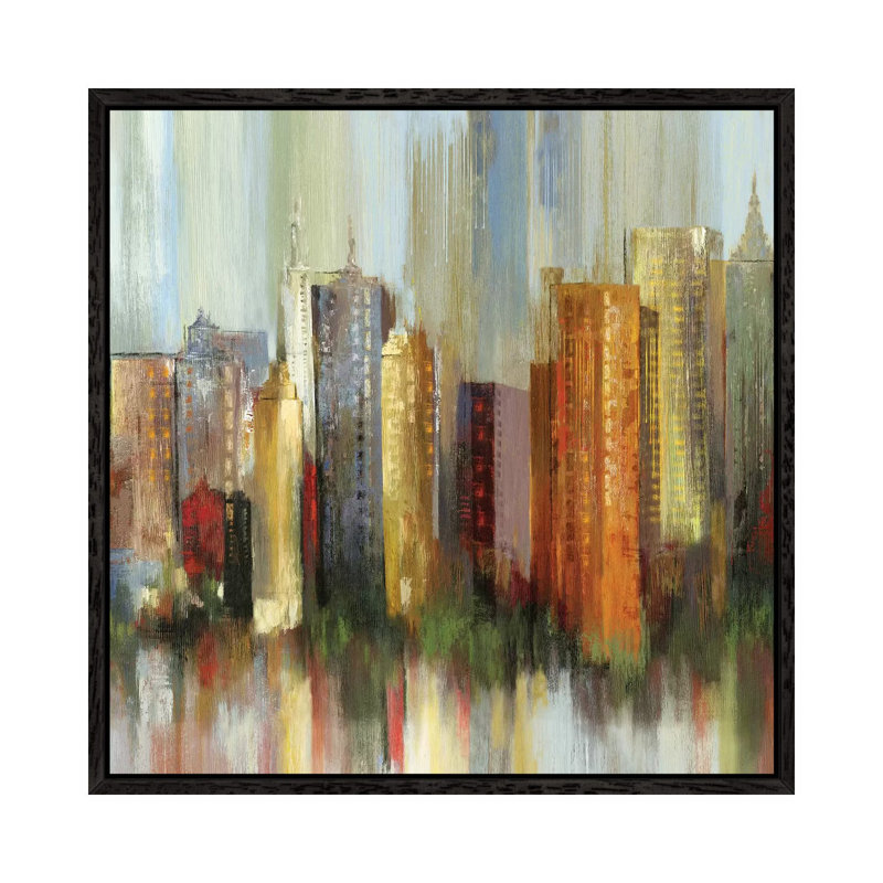 Metropolis II, Square by Tom Reeves - Gallery-Wrapped Canvas Giclée on Canvas, 45.72 cm H x 45.72 cm W, Black Framed