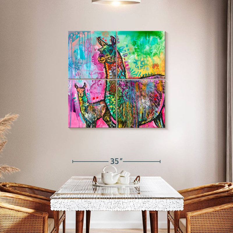 Brampt Psychedelic Llama, 38" H x 38" W