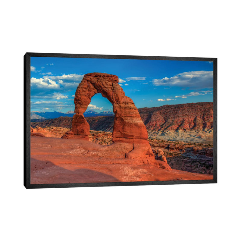 Delicate Arch-Utah by Bill Sherrell - Print on Canvas, 66.04cm H x 101.6cm W x 3.81cm D, Black Floater Framed