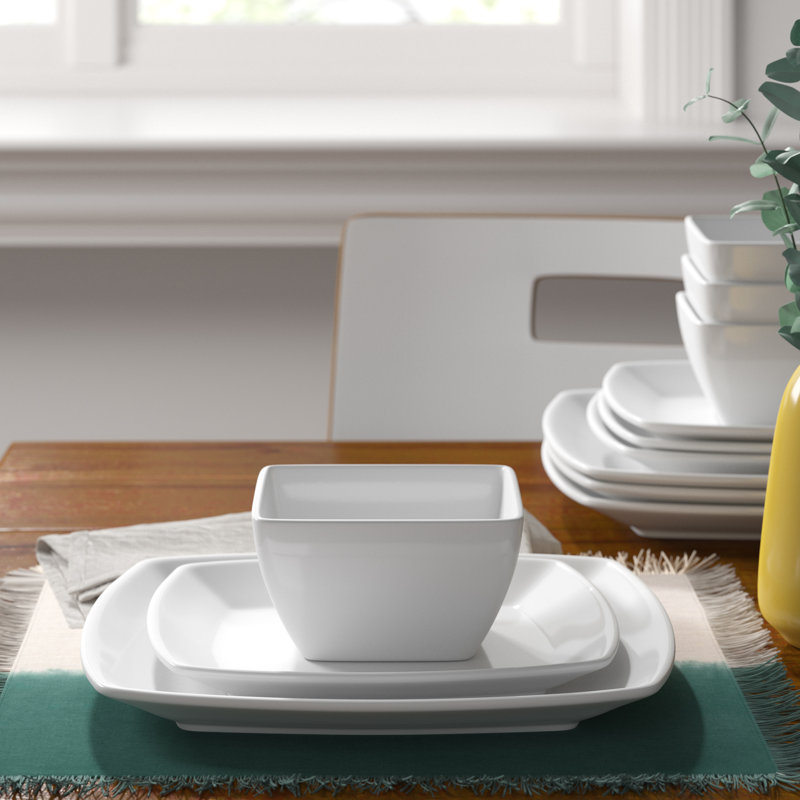 Waterside 12pc Square Melamine Dinner Set