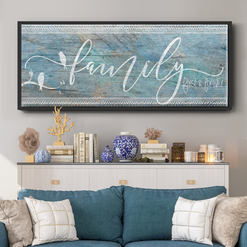 Family First- Framed Canvas, 20" H x 50" W