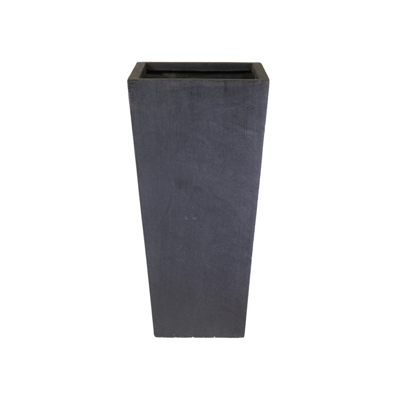Tall Planter with Drainage Holes, Frostproof Outdoor Plant Pot, Concrete Effect Tall Tapered Planter, Dark Grey