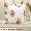 Housse de coussin en tissu de coton rose bohémien à motif à la main 16 x 16 po Fab divine-106744342