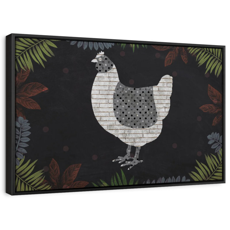 Animal "Art abstrait de poulet", H 9 po x l 13 po