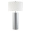 Lampe de table haute de 29,5 po avec abat-jour en tissu en nickel poli / blanc York-844269818