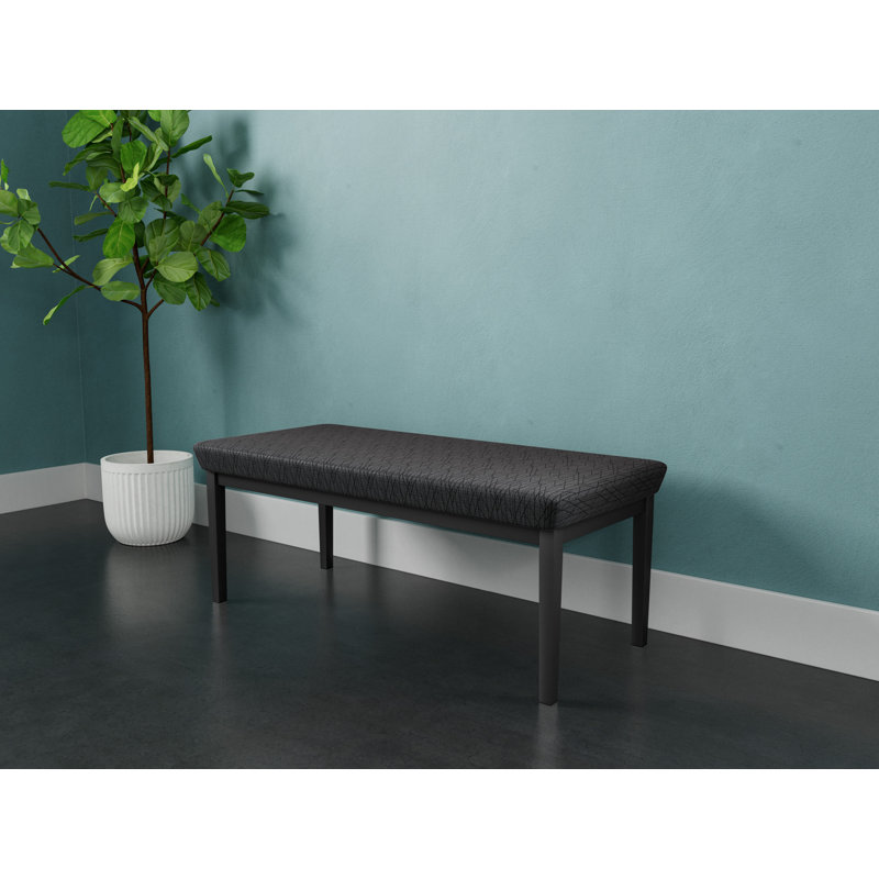Banc de réception en acier 2 places Amherst, Tissu / flanelle grise Adler, Gris anthracite
