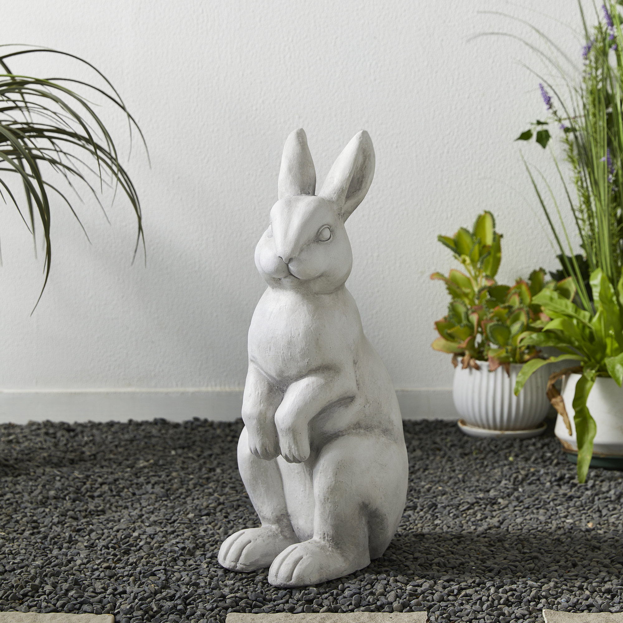 Trinx Zachary MGO Standing Rabbit Garden Statue & Reviews | Wayfair