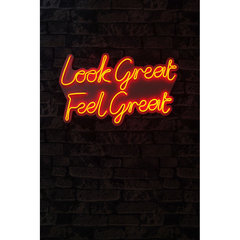Flexible Neon LED Strip Lights, Waterproof Red Neon Lighting, 14.2 x 22.8 x 0.8 inches | DC 12V, 12V 4A Adaptor | Built-in Wall Hanging System, Perfect for Home Decor & Parties, Easy Installation, Energy Efficient