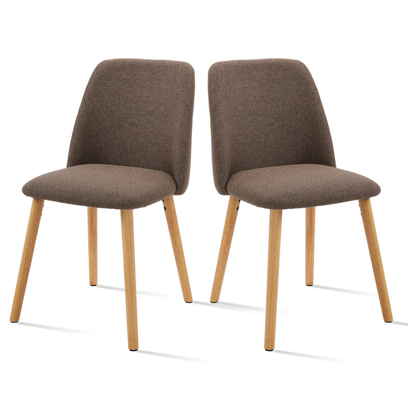 48 cm H Upholstered Dining Chair, Mocha Brown, 2, Mocha Brown