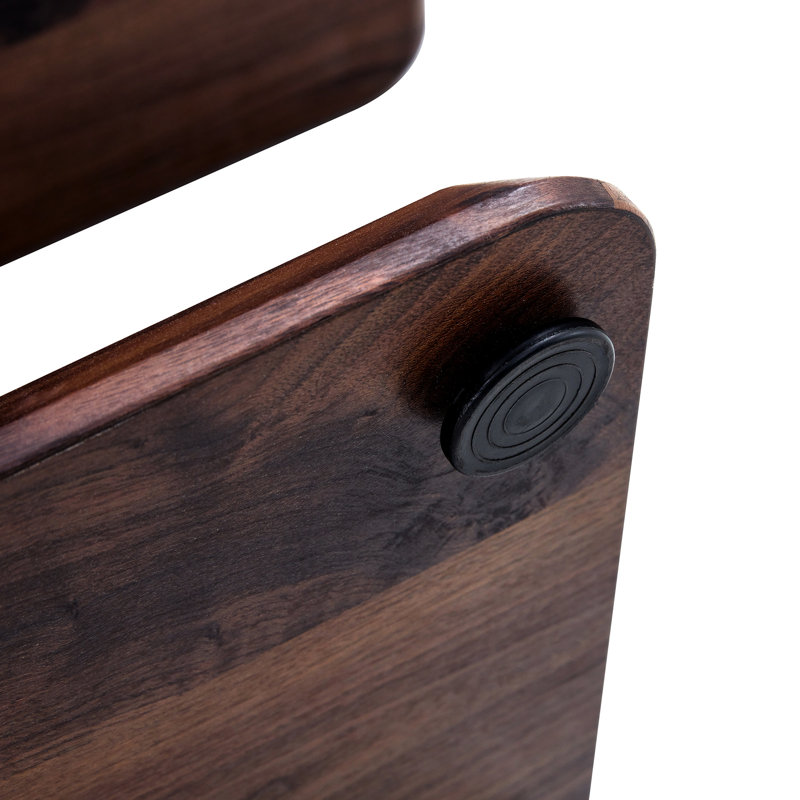 Table d'appoint de couleur noyer avec bords arrondis, surface lisse pour un entretien facile dans le salon Autocollant texturé brun foncé - table basse, conception ergonomique pour un usage domestique confortable