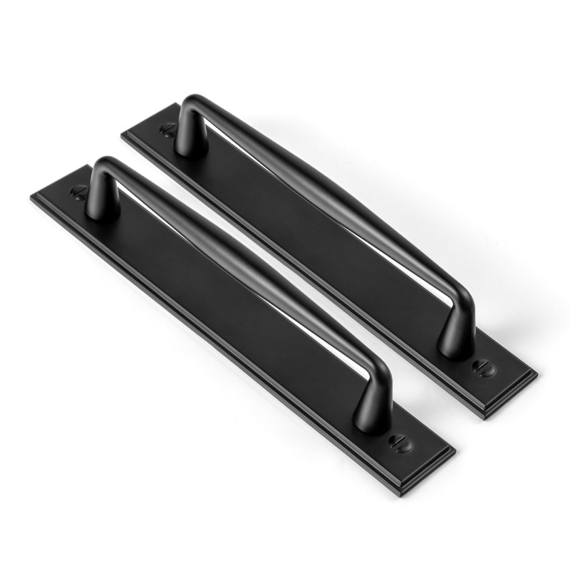 Solid Spindle Bar Pull With Backplate(G015) Multipack, 5", Black