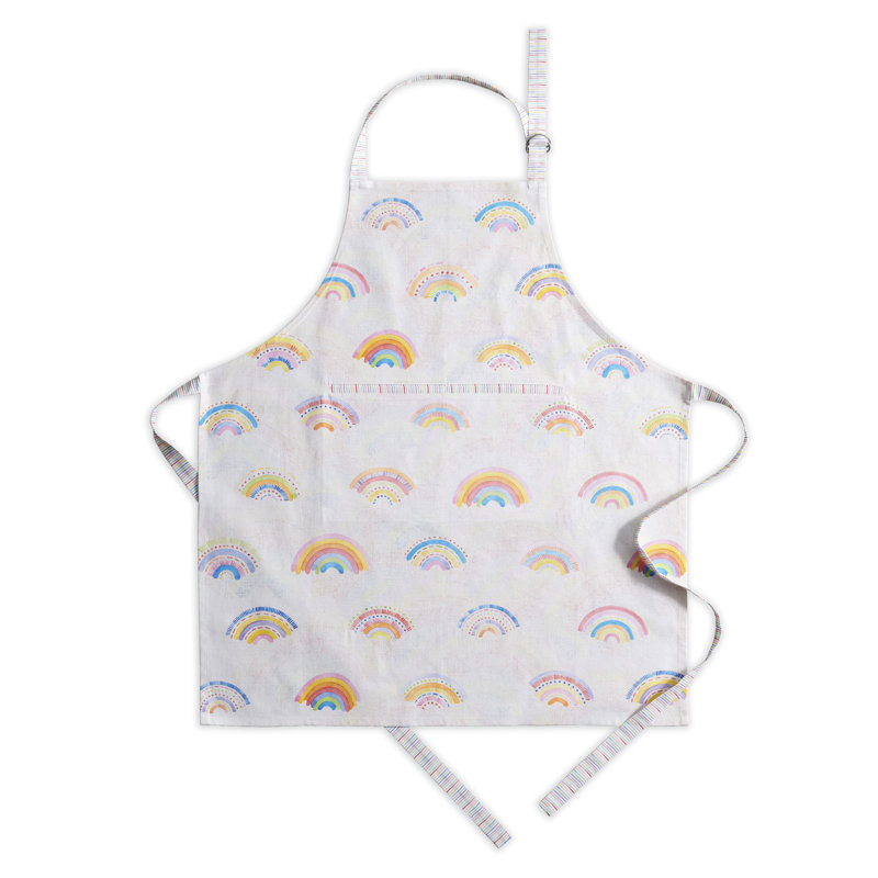 Maison d' Hermine 100% Cotton Apron for women with Pocket Kitchen Chef Apron for Men Cooking Gardening Server Waitress Maid (Over The Rainbow).