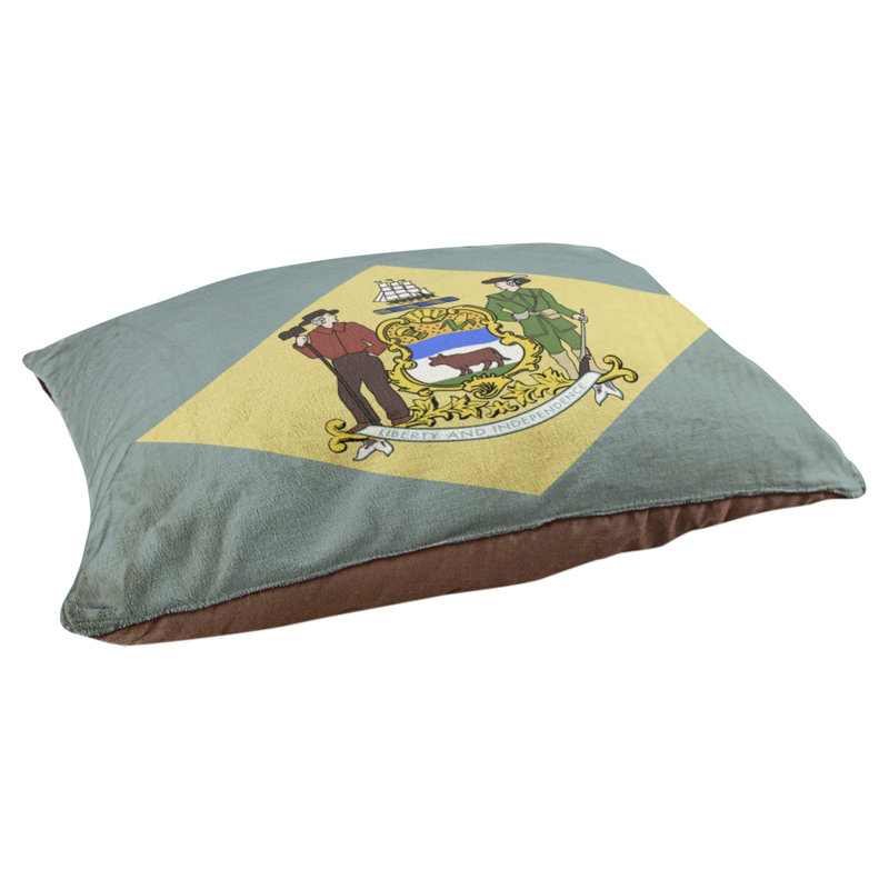 Coussin de concepteur delaware flag Burien, L 19,5 po x l 29,5 po, Marron foncé