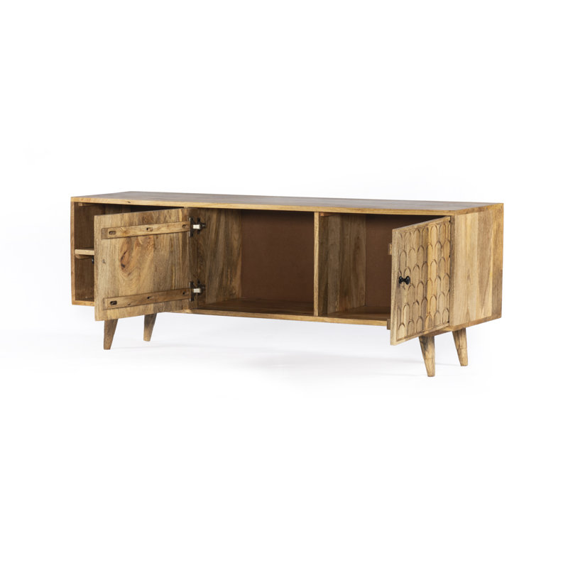 Buffet en bois de manguier de 54 po de largeur, Naturel