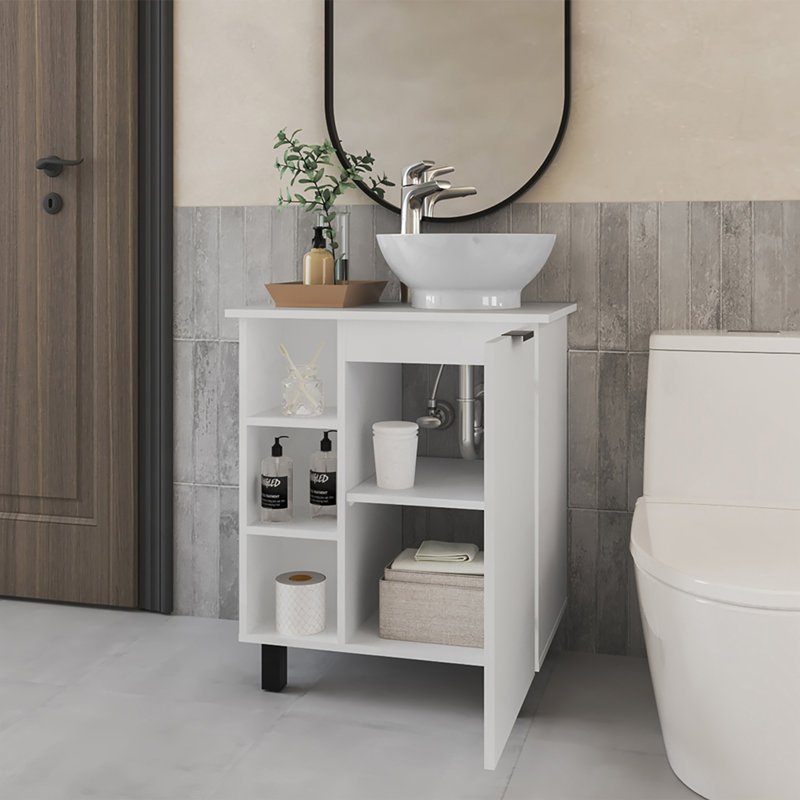 Lavabo pour salle de bain Stites, blanc, Blanc