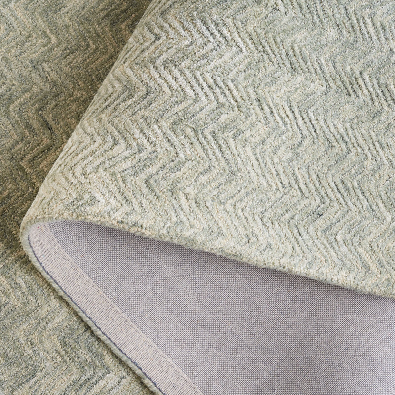 Niculeta Hand Tufted Wool Chevron Rug, Rectangle 5' x 8'