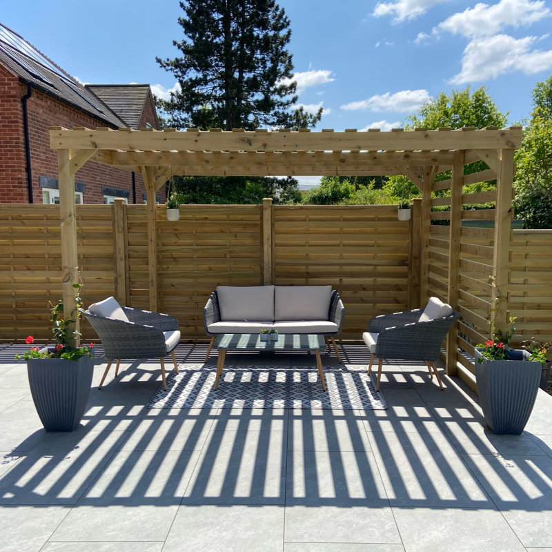 Aristes Solid Wood Pergola, 11.8 ft x 15.7 ft