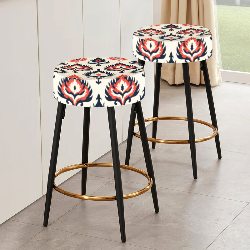 Ensemble de 2 tabourets de bar Red Ikat Nomadic Tribe